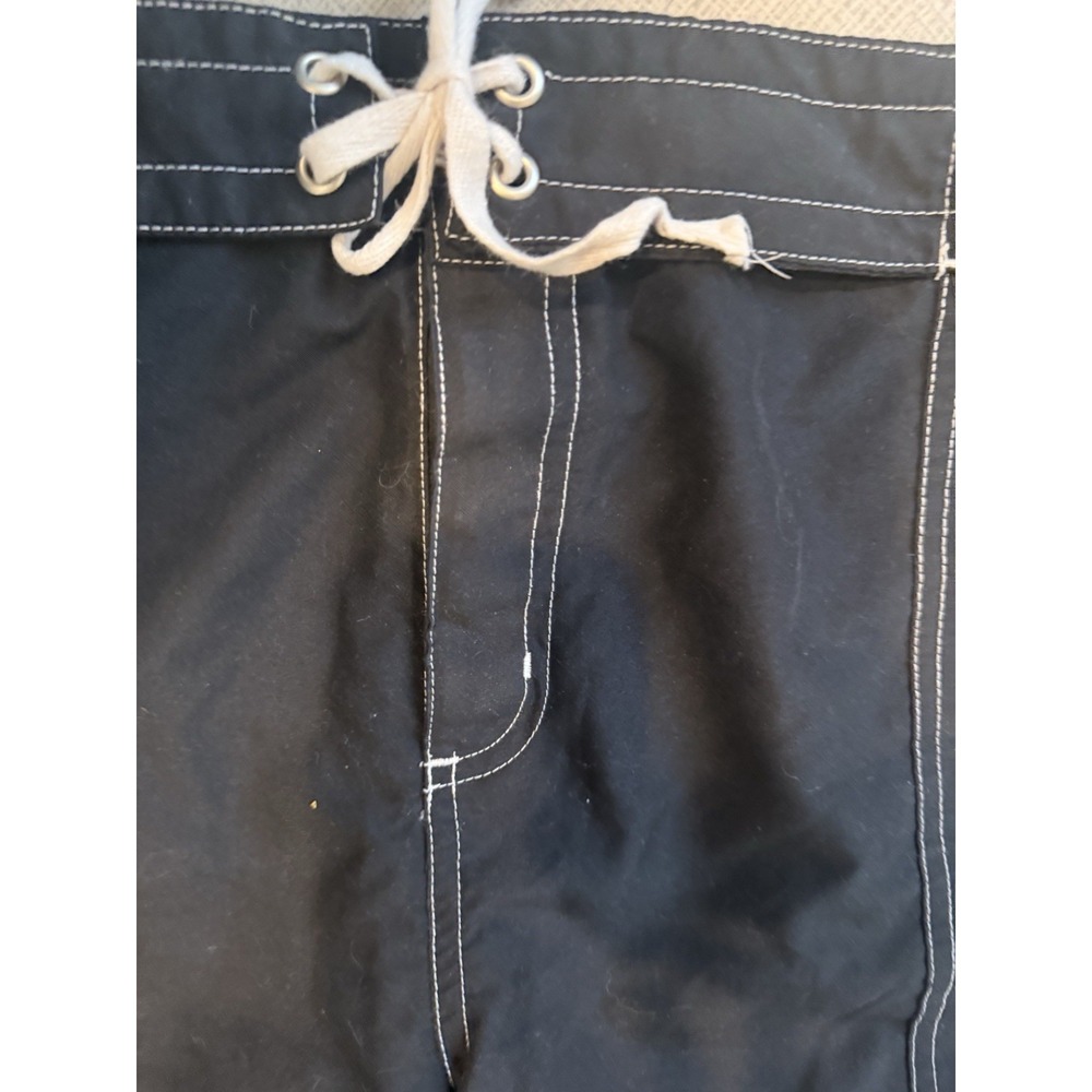 Le Cove Womens Short Shorts Black Casual Lightweight White Trim Large - Picture 3 of 6